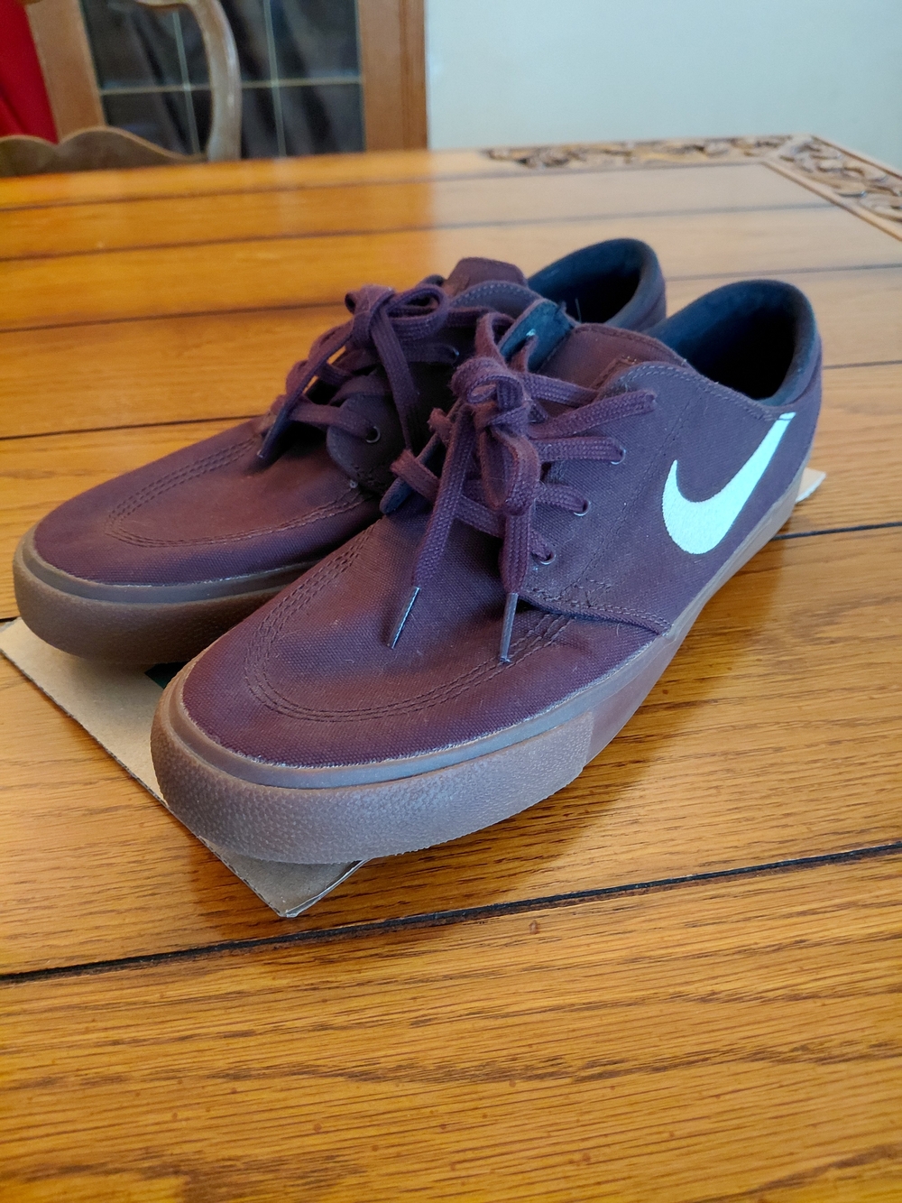 Nike Men’s Deep Purple Canvas Sneakers with White Swoosh